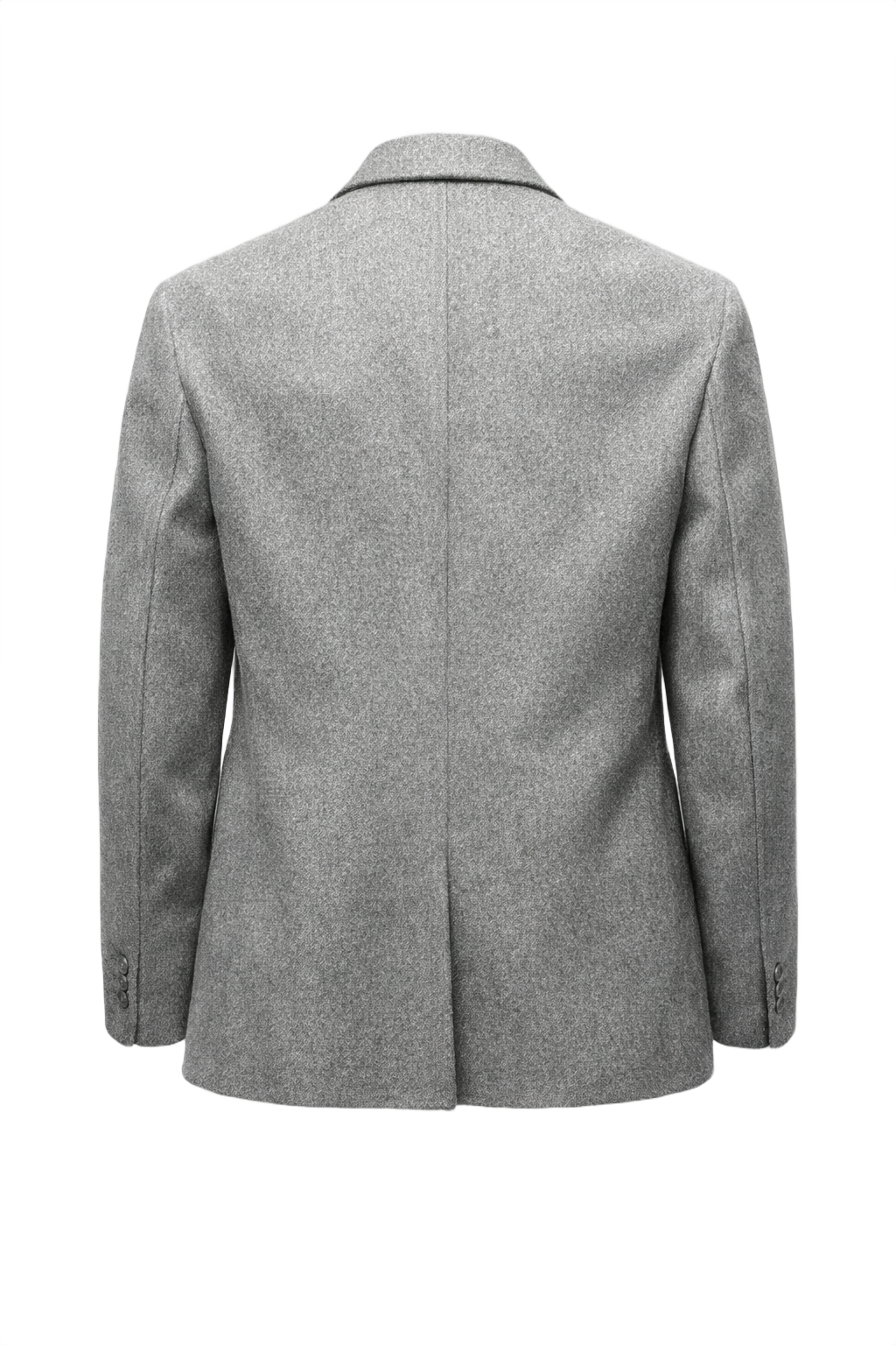 1980s Light Grey Wool Blazer - Back View