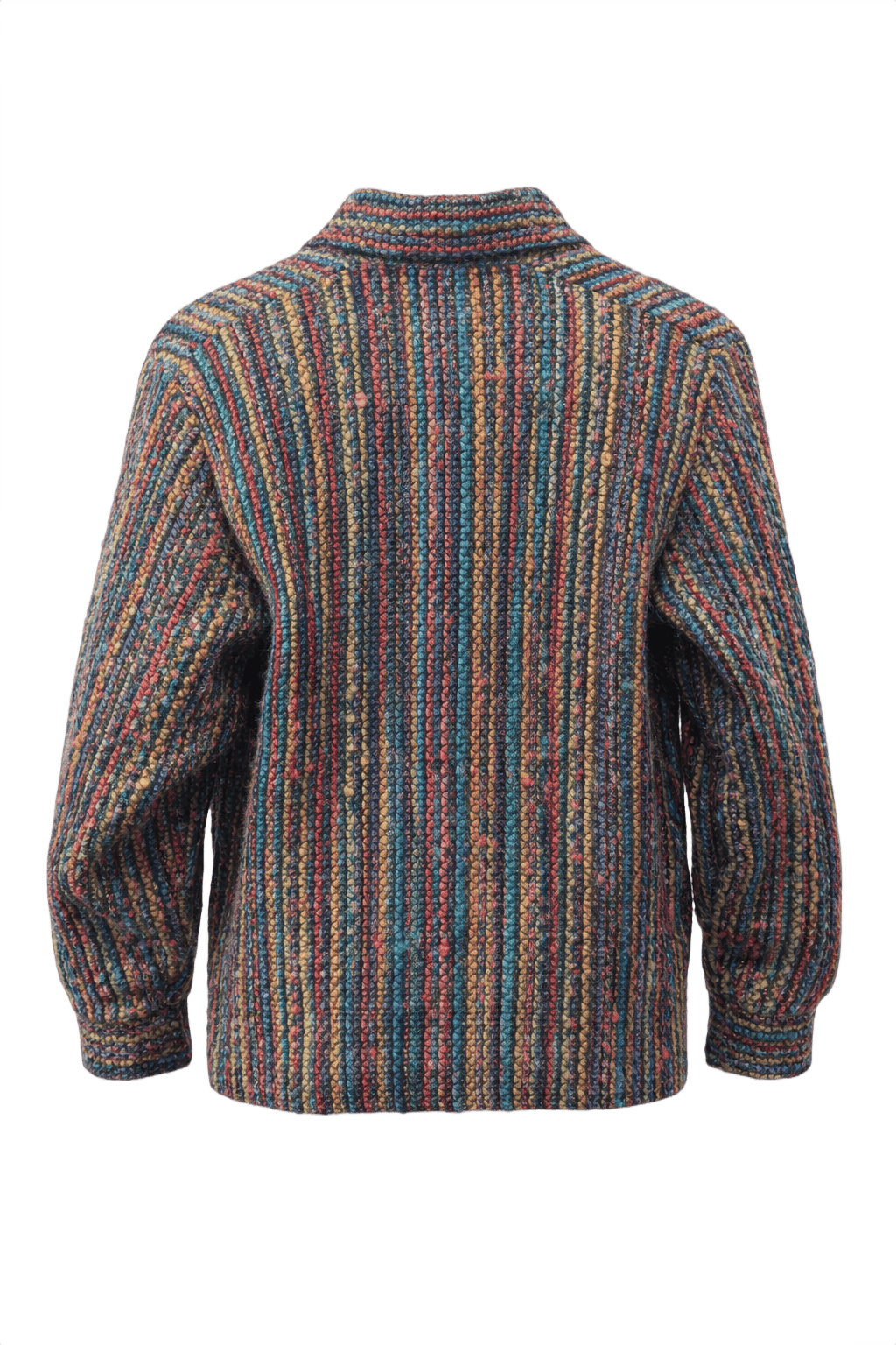 1980s Multicolored Wool Blend Jacket - Back View