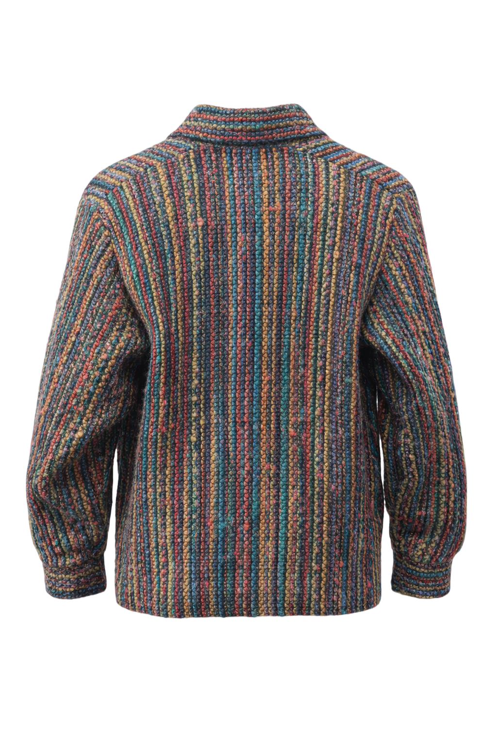 1980s Multicolored Wool Blend Jacket - Back View