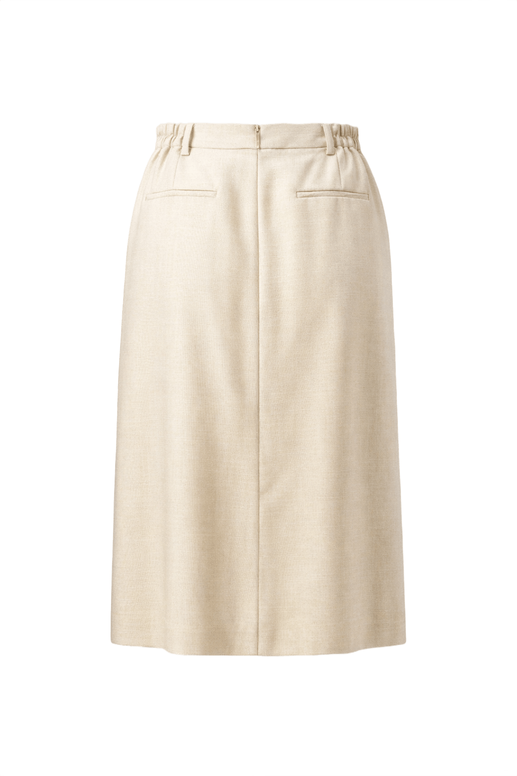 1980s Cream Wool Blend Skirt - Back View