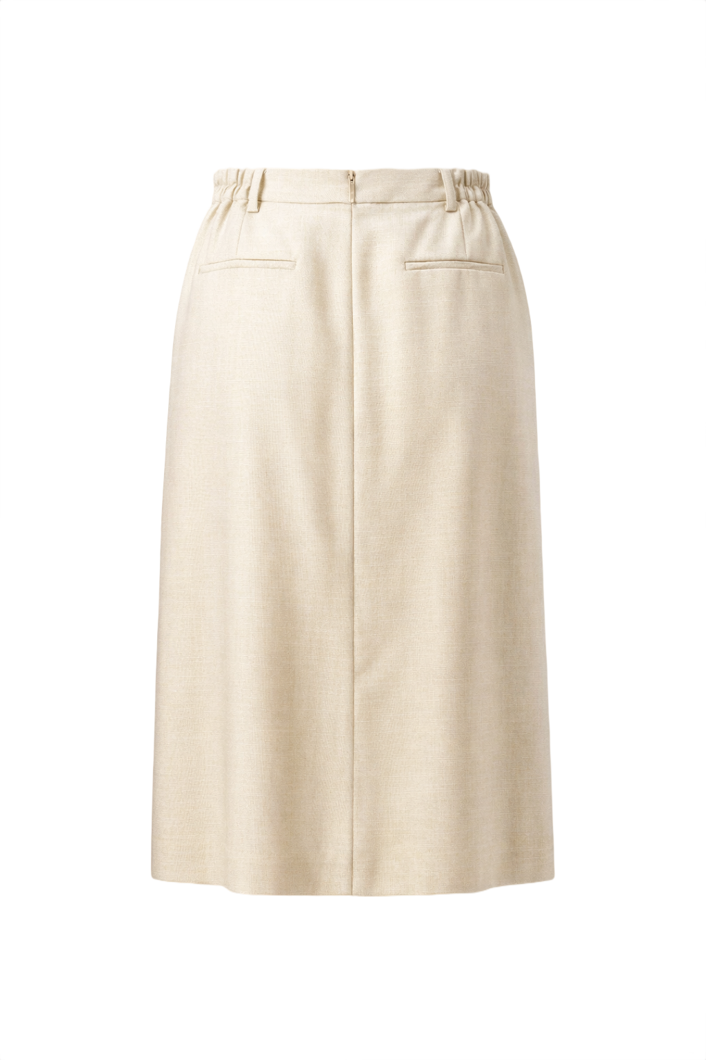 1980s Cream Wool Blend Skirt - Back View