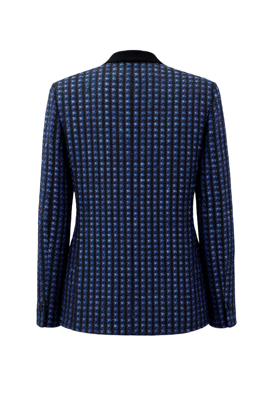 1980s Black Wool Blend Blazer - Back View