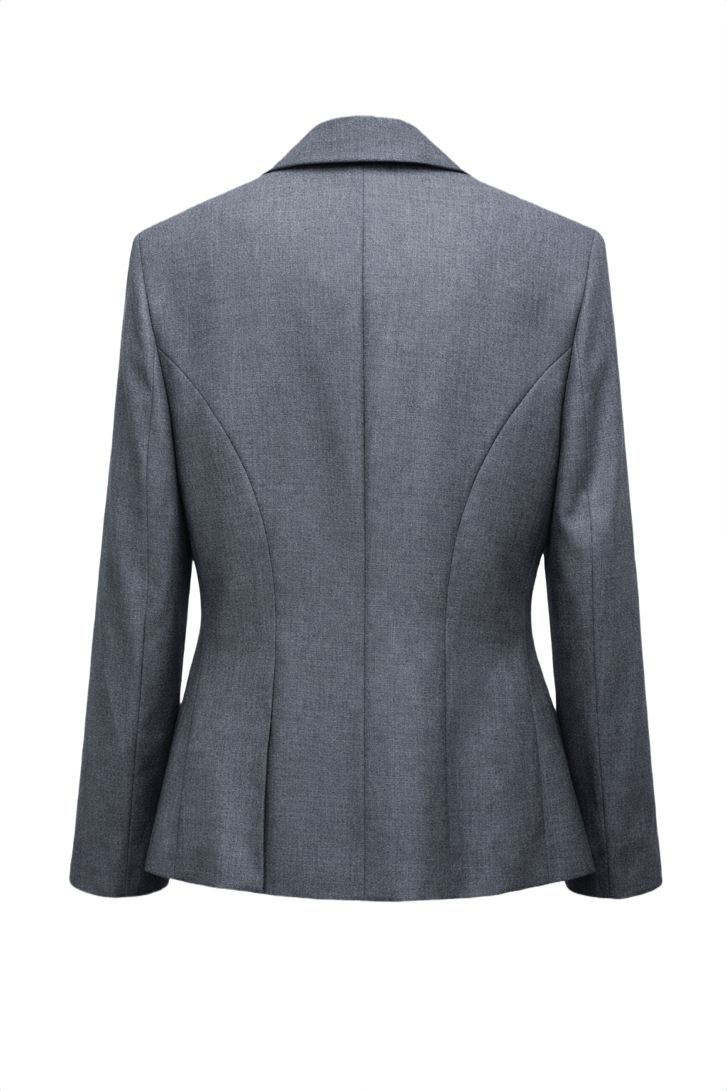 1990s Charcoal Grey Polyester Blend Blazer - Back View