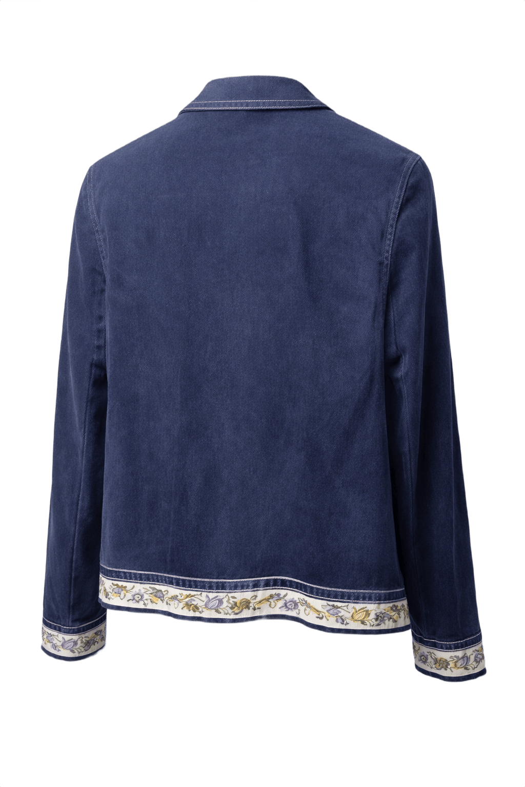 1970s Navy Blue Cotton Jacket - Back View