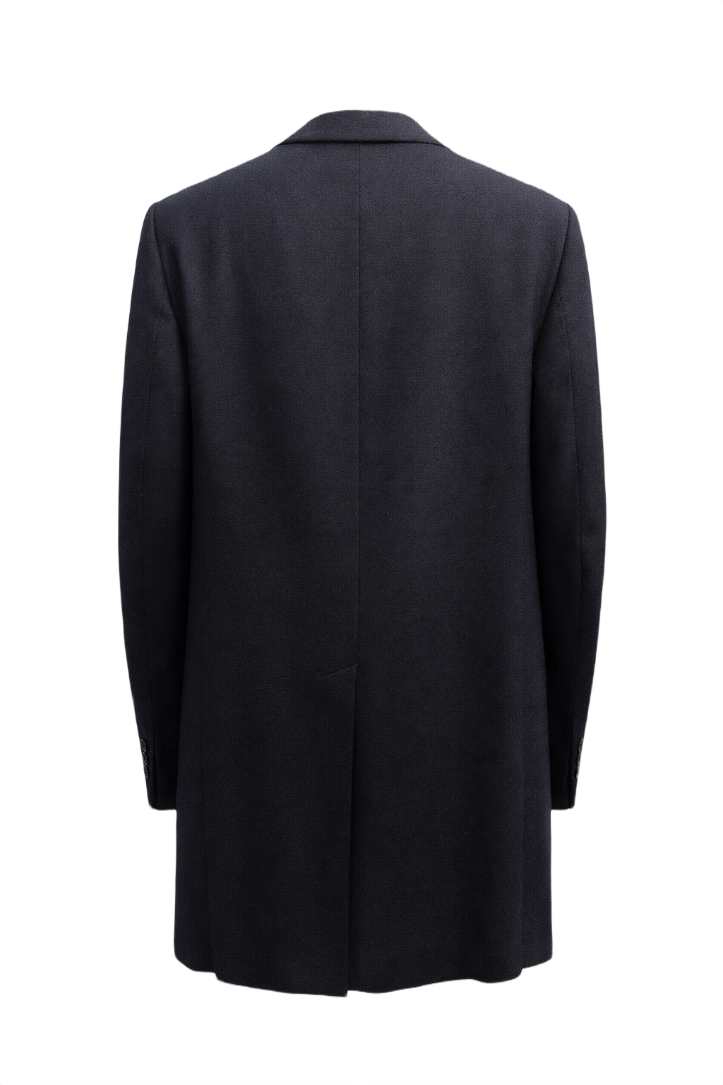 1980s Dark Navy Wool Coat - Back View