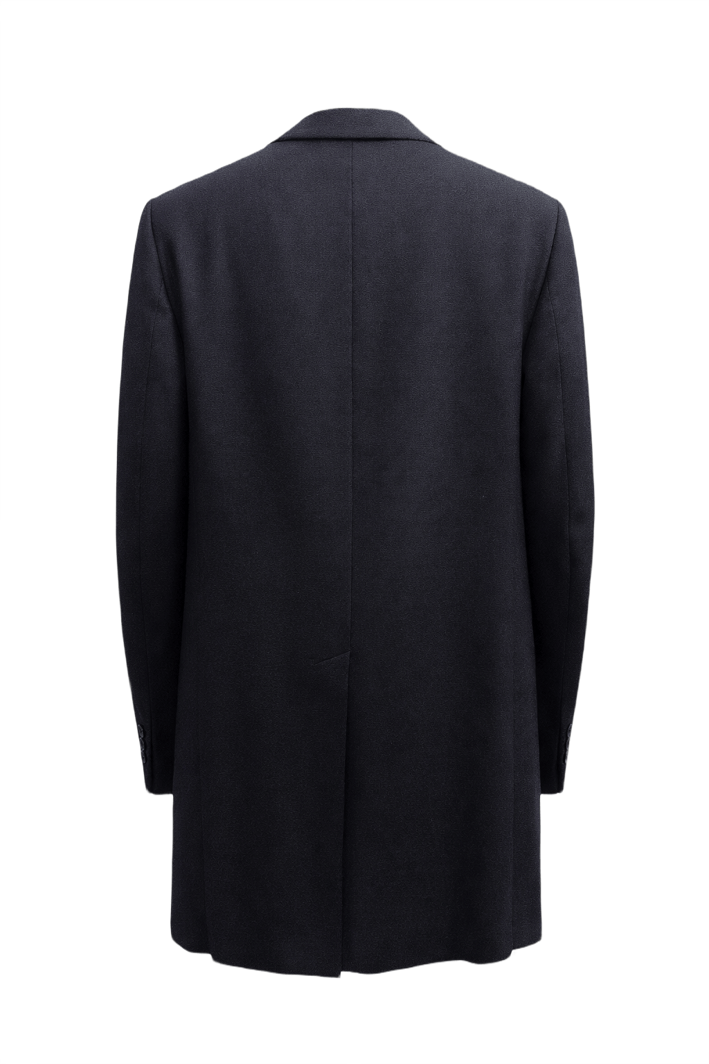 1980s Dark Navy Wool Coat - Back View