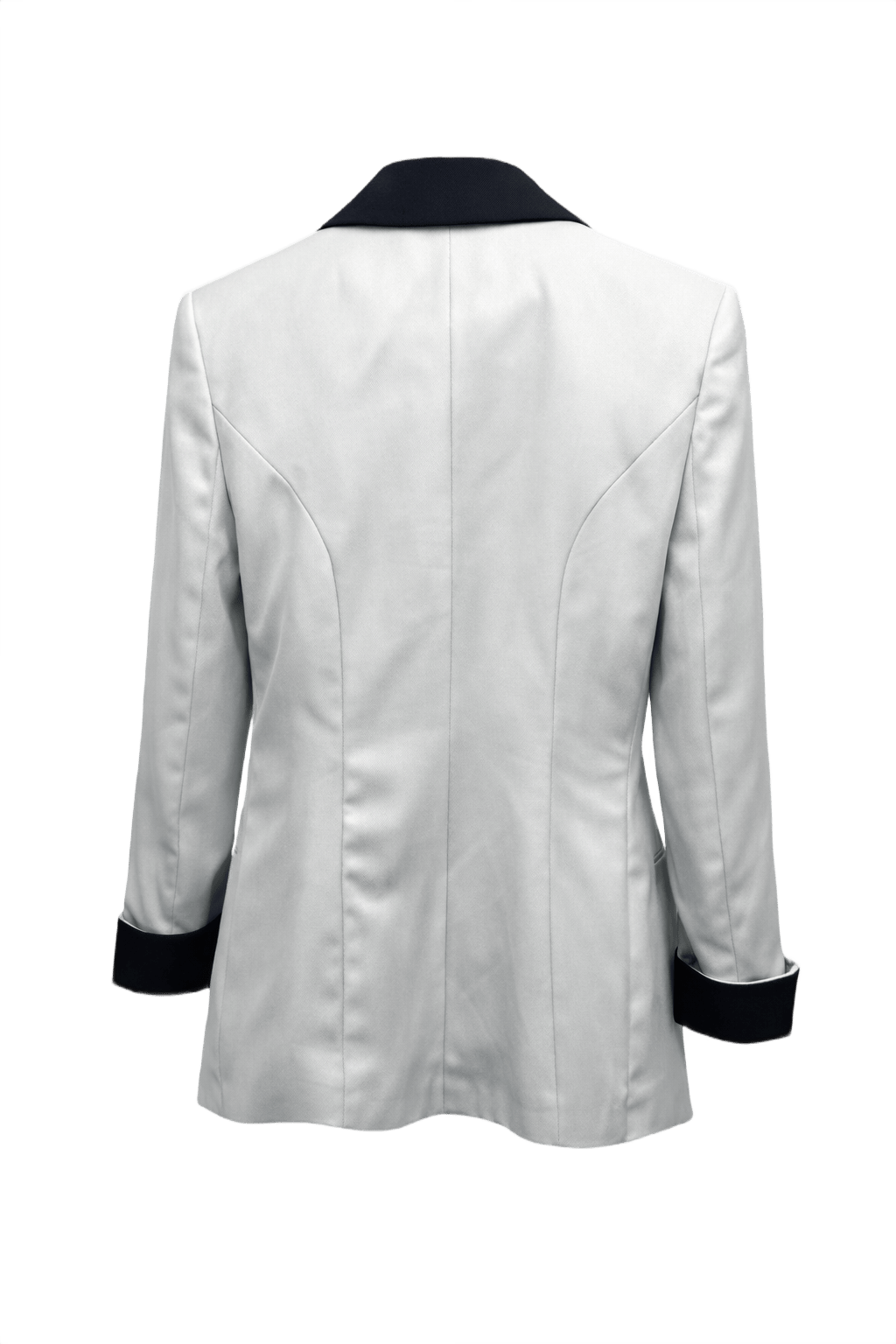 1980s Light Gray Smooth Blazer - Back View