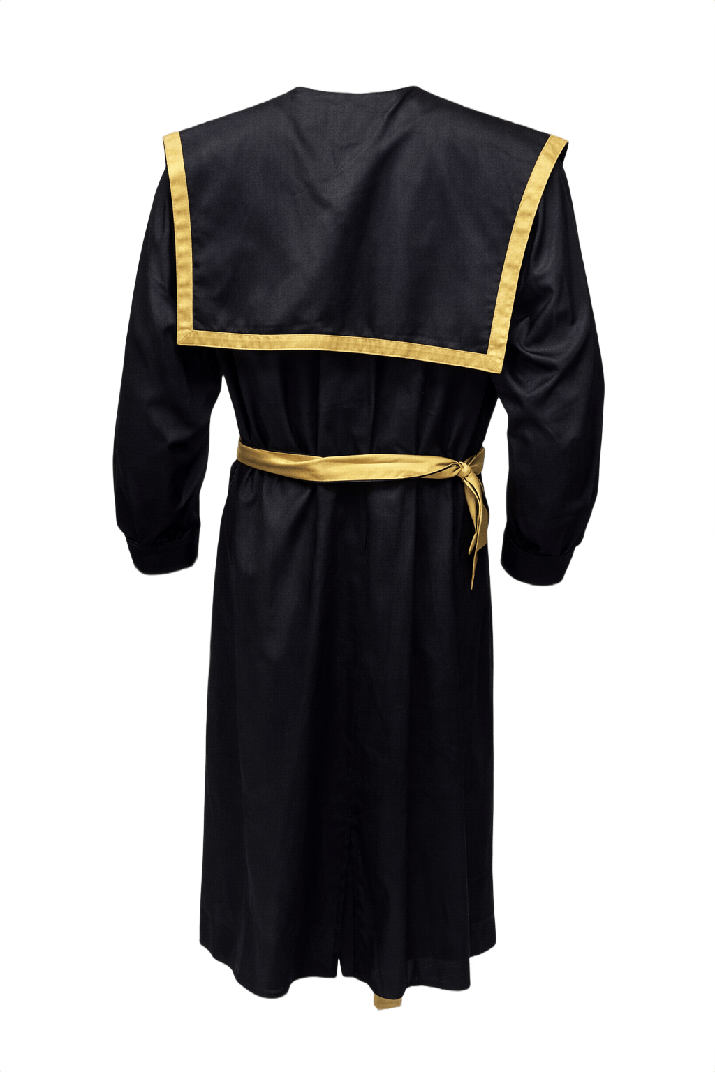 1980s Black Smooth Coat - Back View