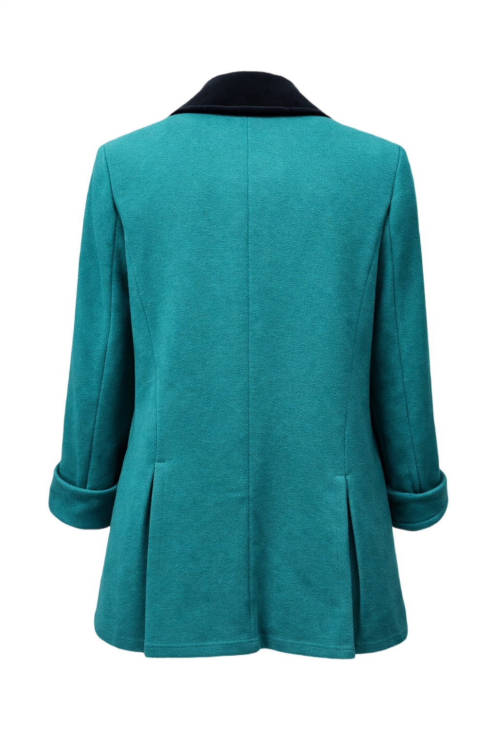 1980s Teal Wool Jacket - Back View