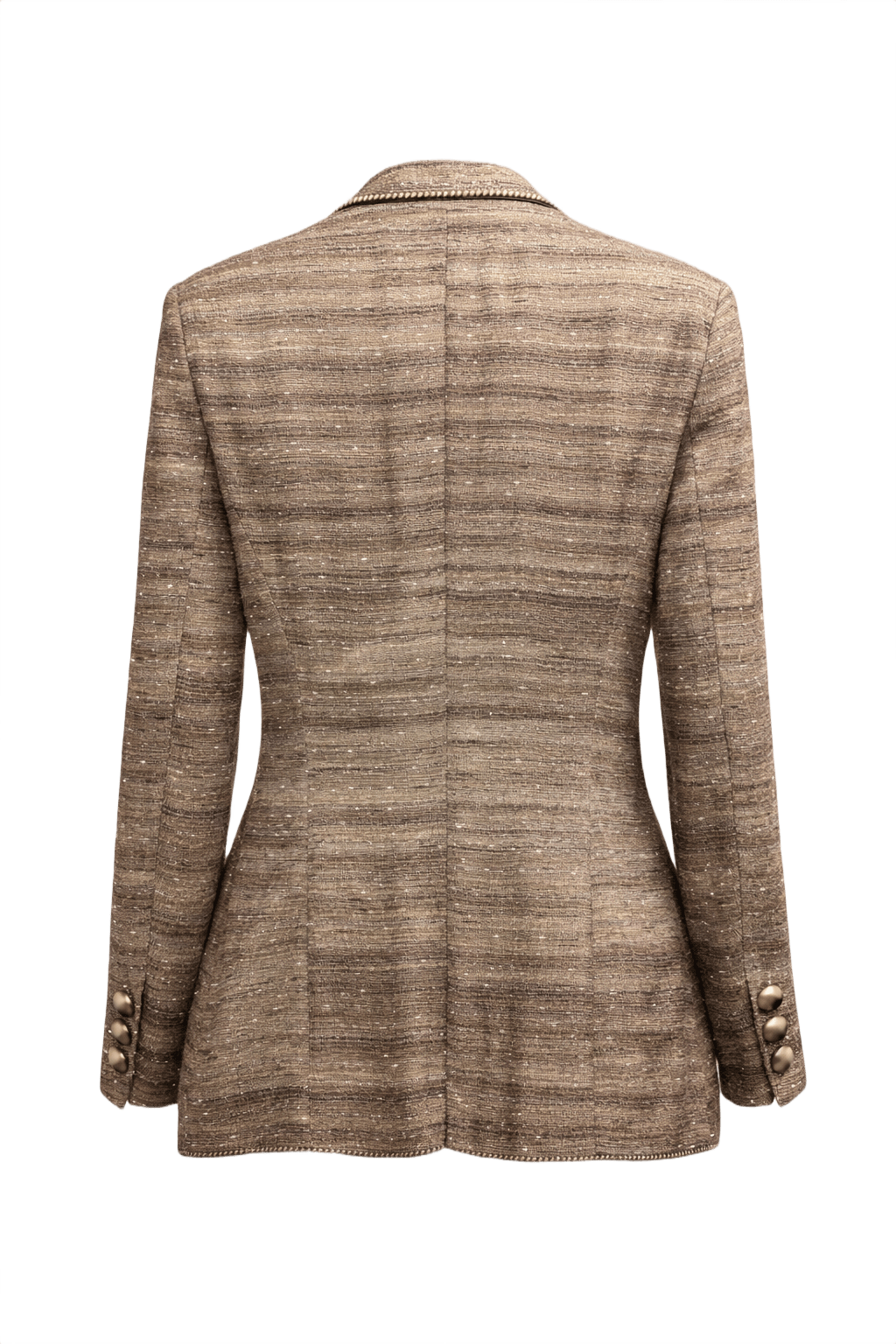 1980s Beige Silk Blend Blazer - Back View