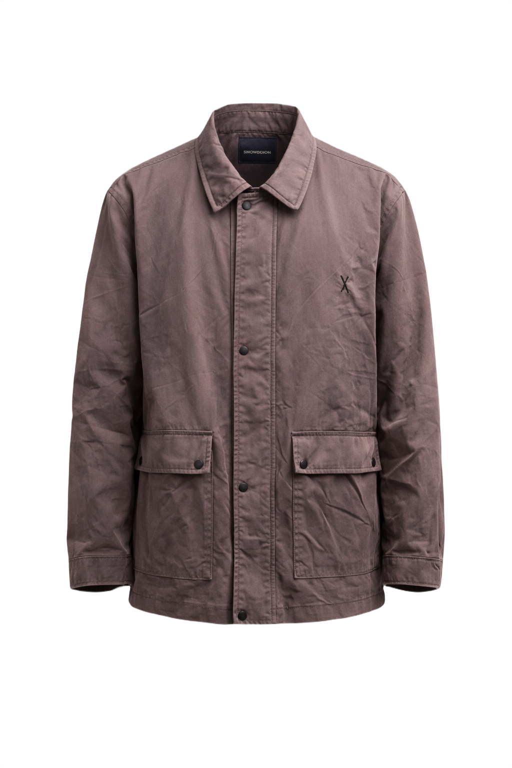 1980s Dark Mauve Cotton Jacket - Front View