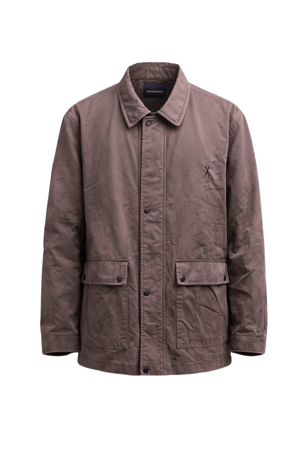 1980s Dark Mauve Cotton Jacket - Front View