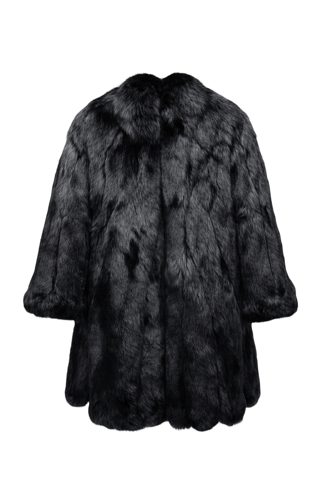 1980s Black Fur Coat - Back View