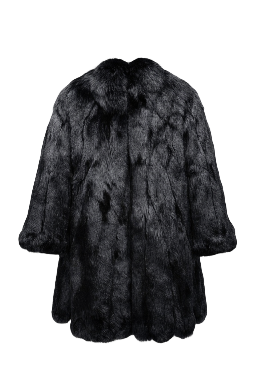 1980s Black Fur Coat - Back View