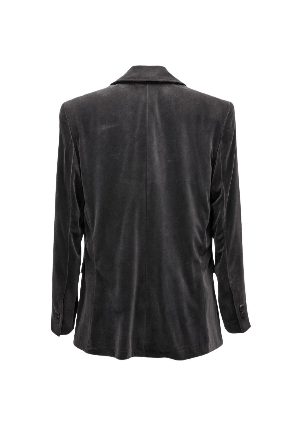 1980s Charcoal Grey Velvet Blazer - Back View