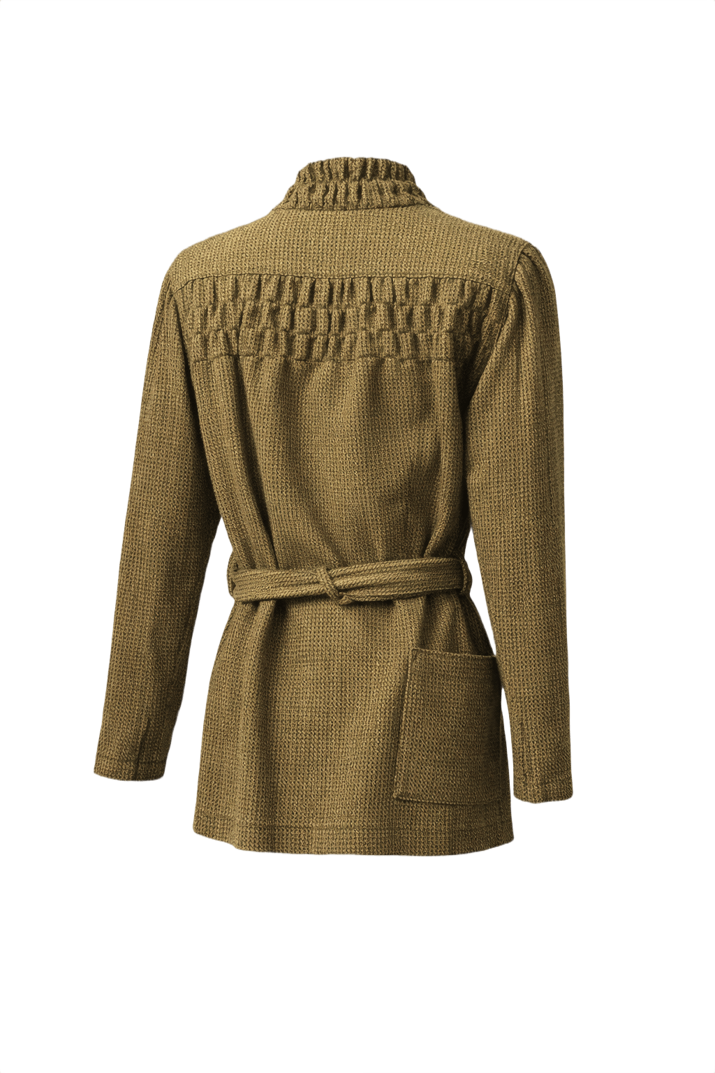 1980s Tan Wool Jacket - Back View