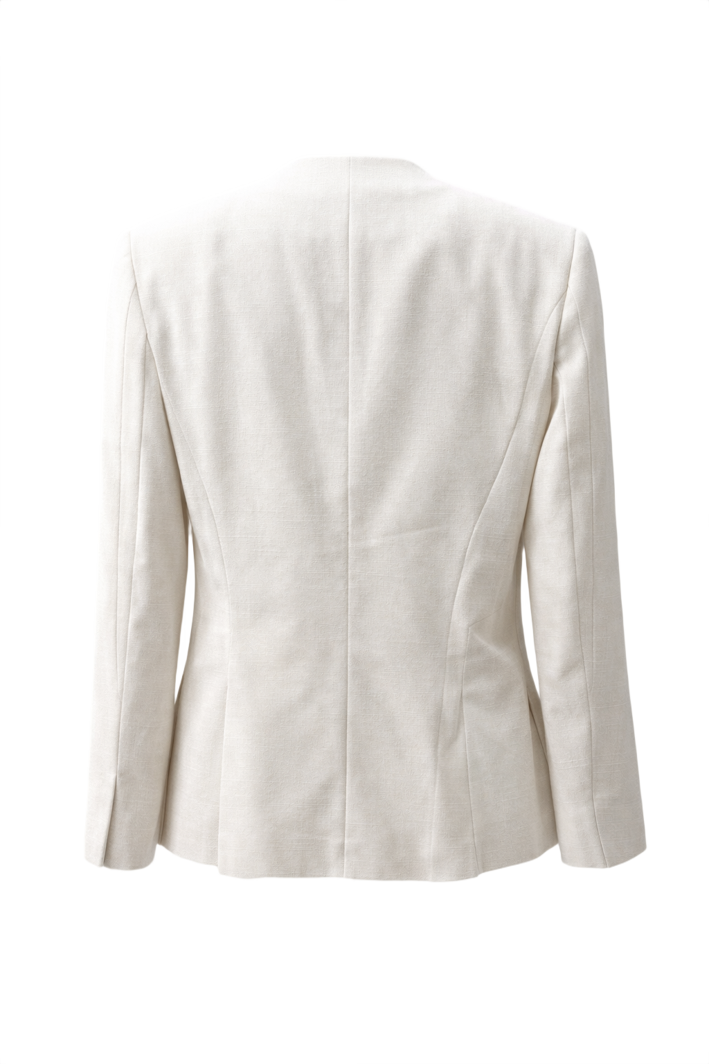1980s Cream White Silk Blazer - Back View