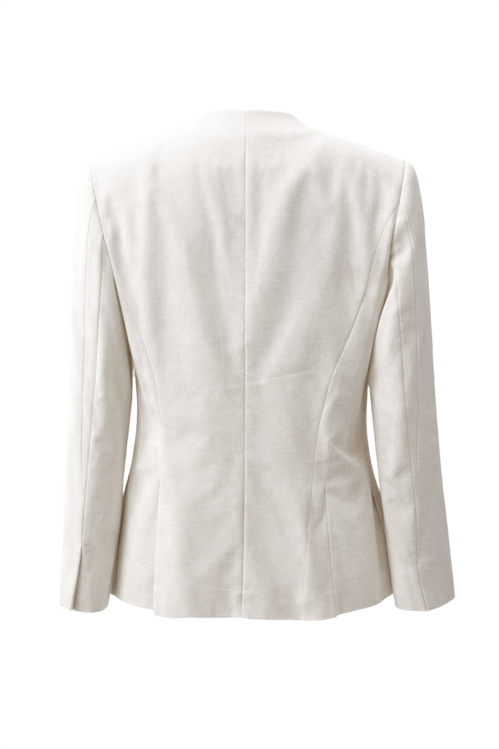 1980s Cream White Silk Blazer - Back View