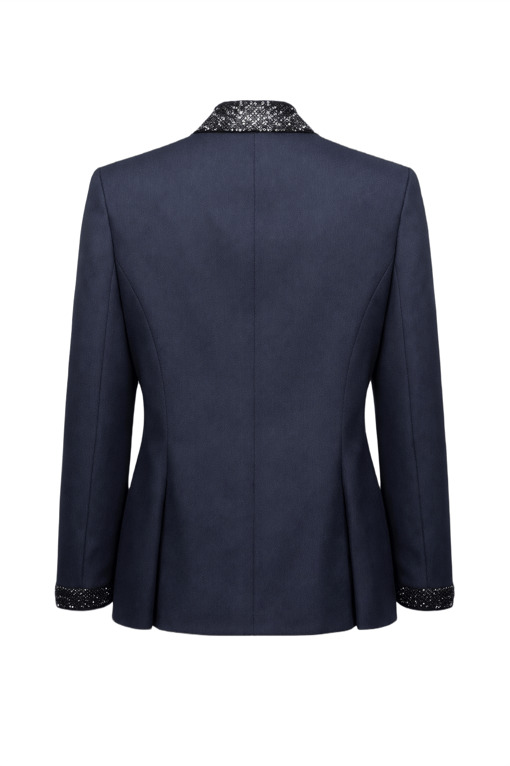 1980s Navy Wool Blend Jacket - Back View