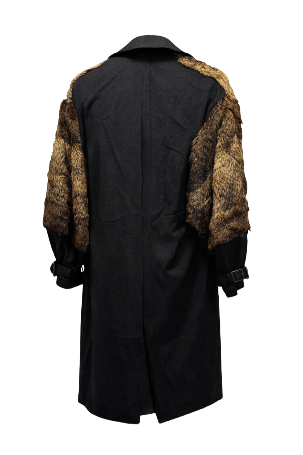 1980s Black Wool Coat - Back View