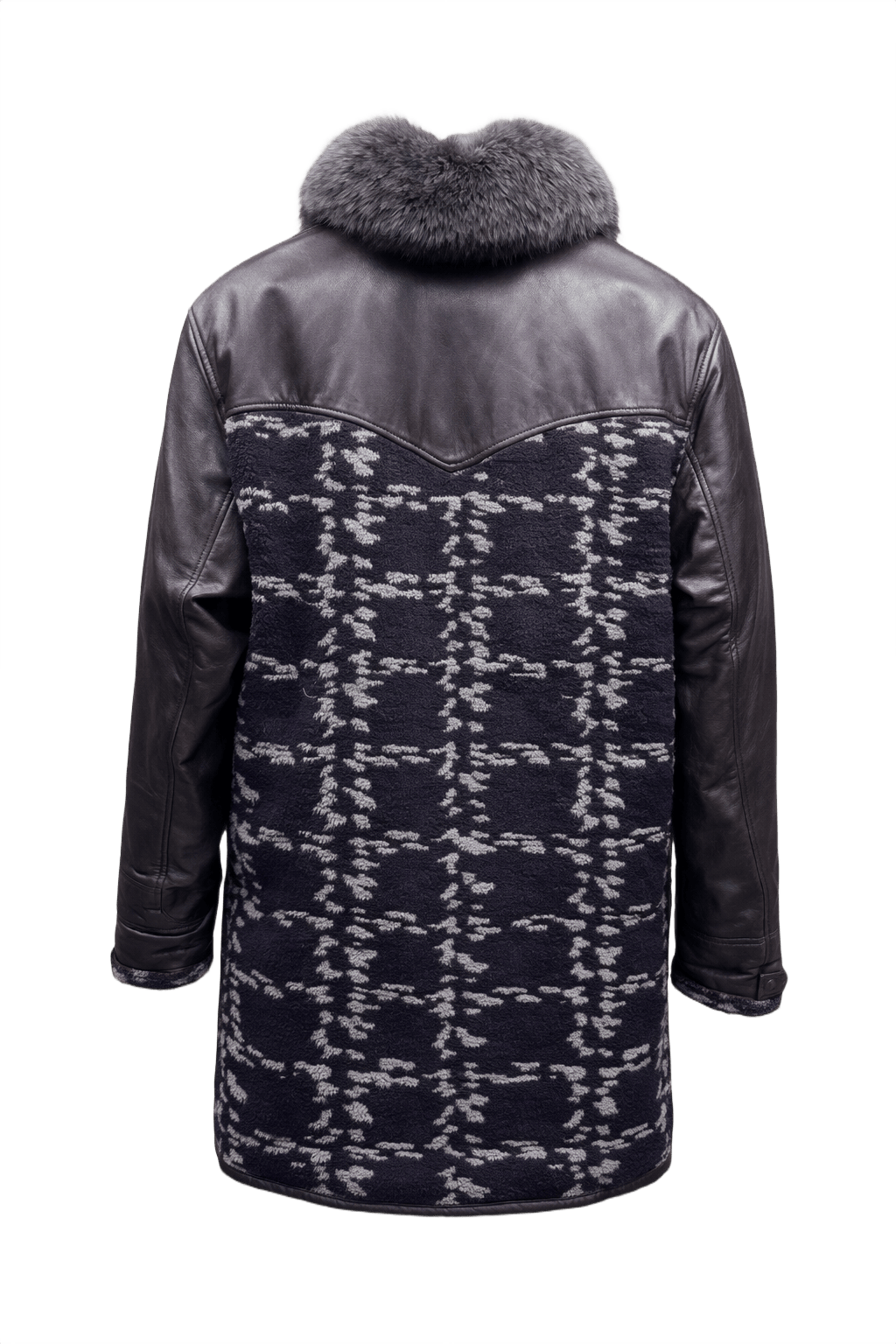 1980s Dark Purple Wool Coat - Back View