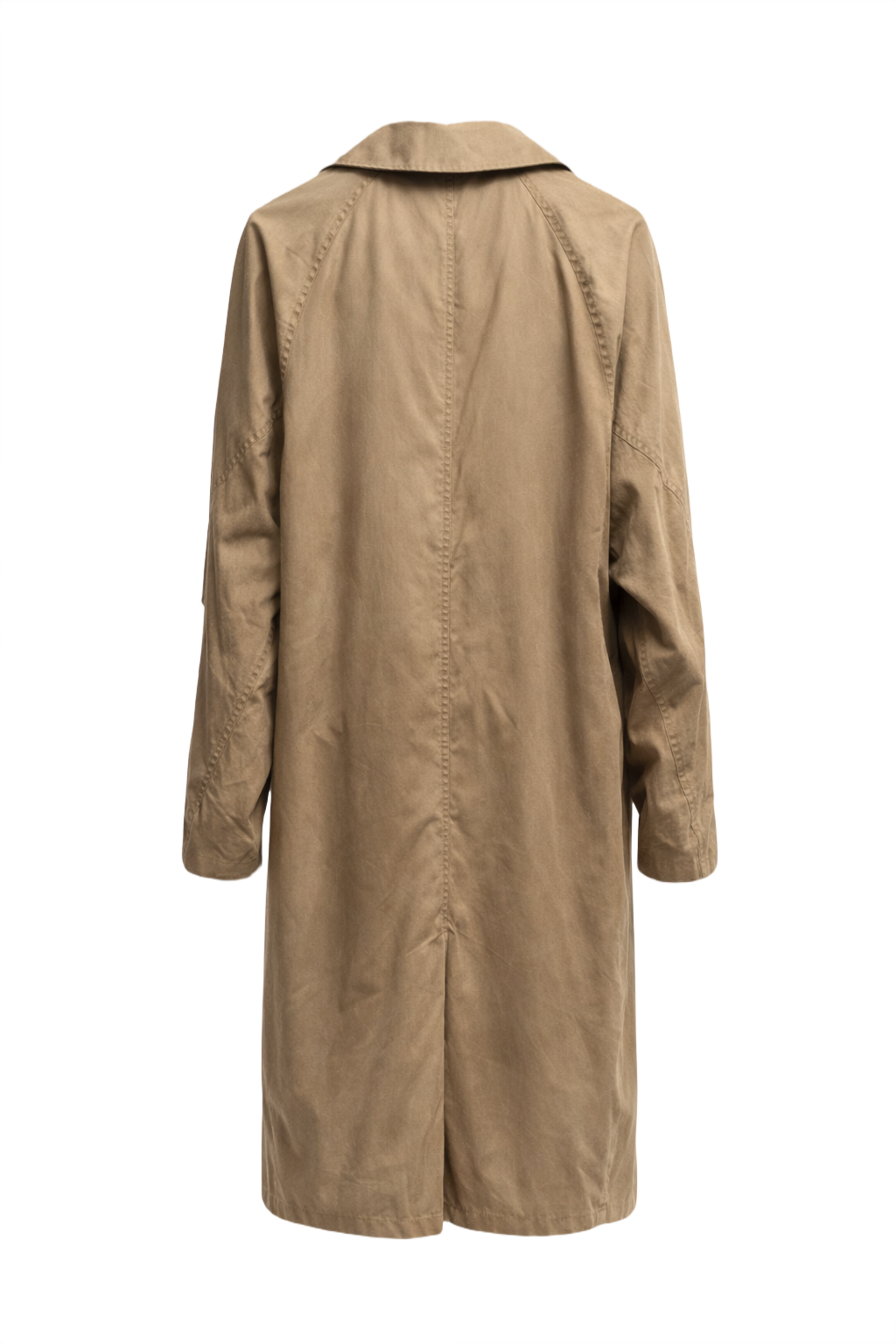 1980s Beige Cotton Coat - Back View