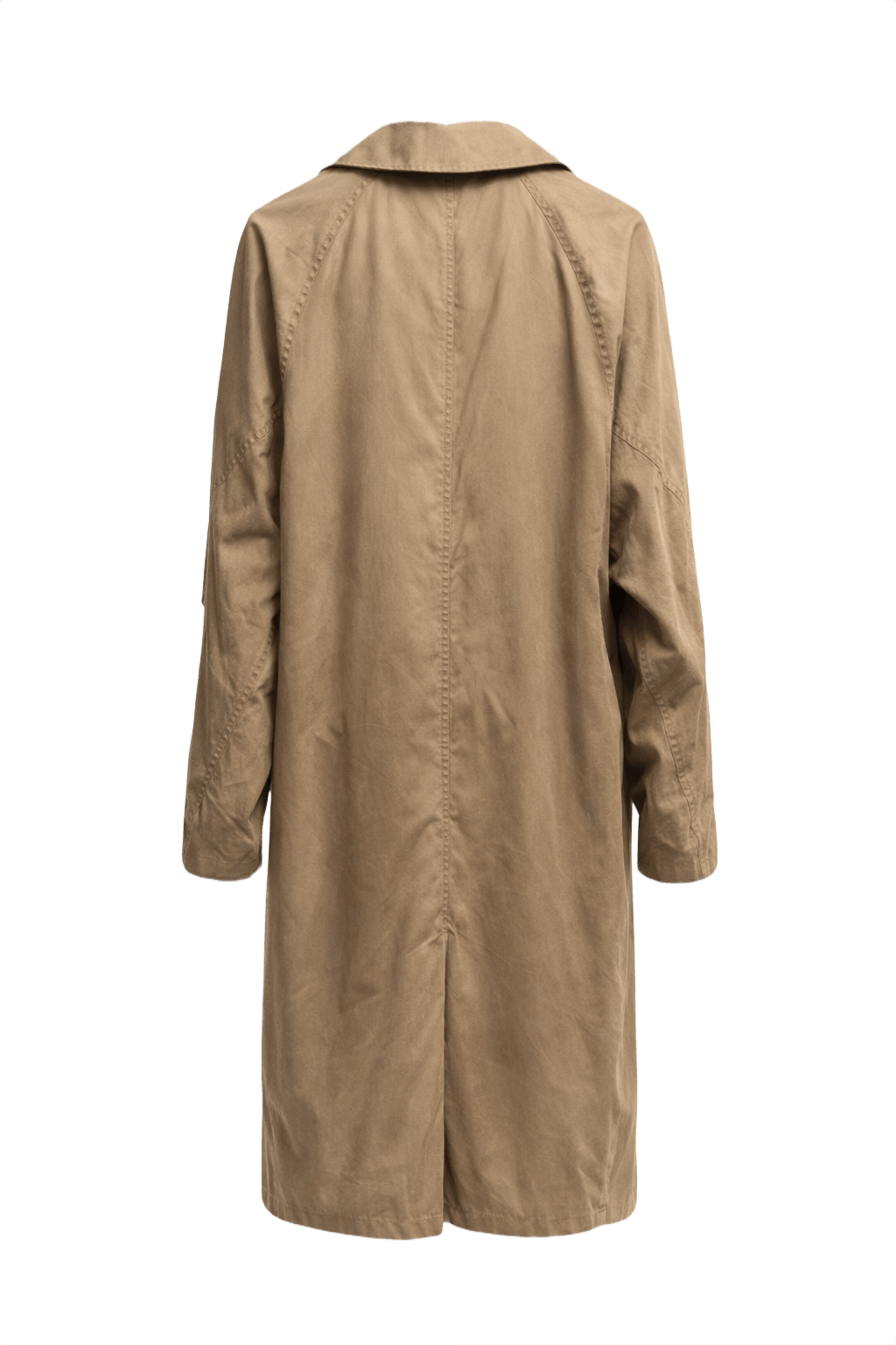 1980s Beige Cotton Coat - Back View