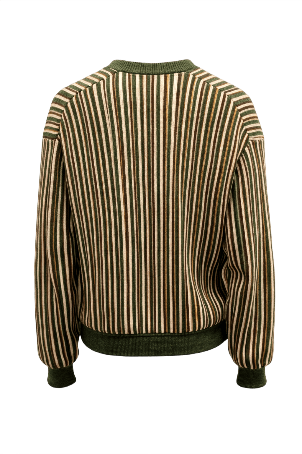 1960s Olive Green Wool Sweater - Back View