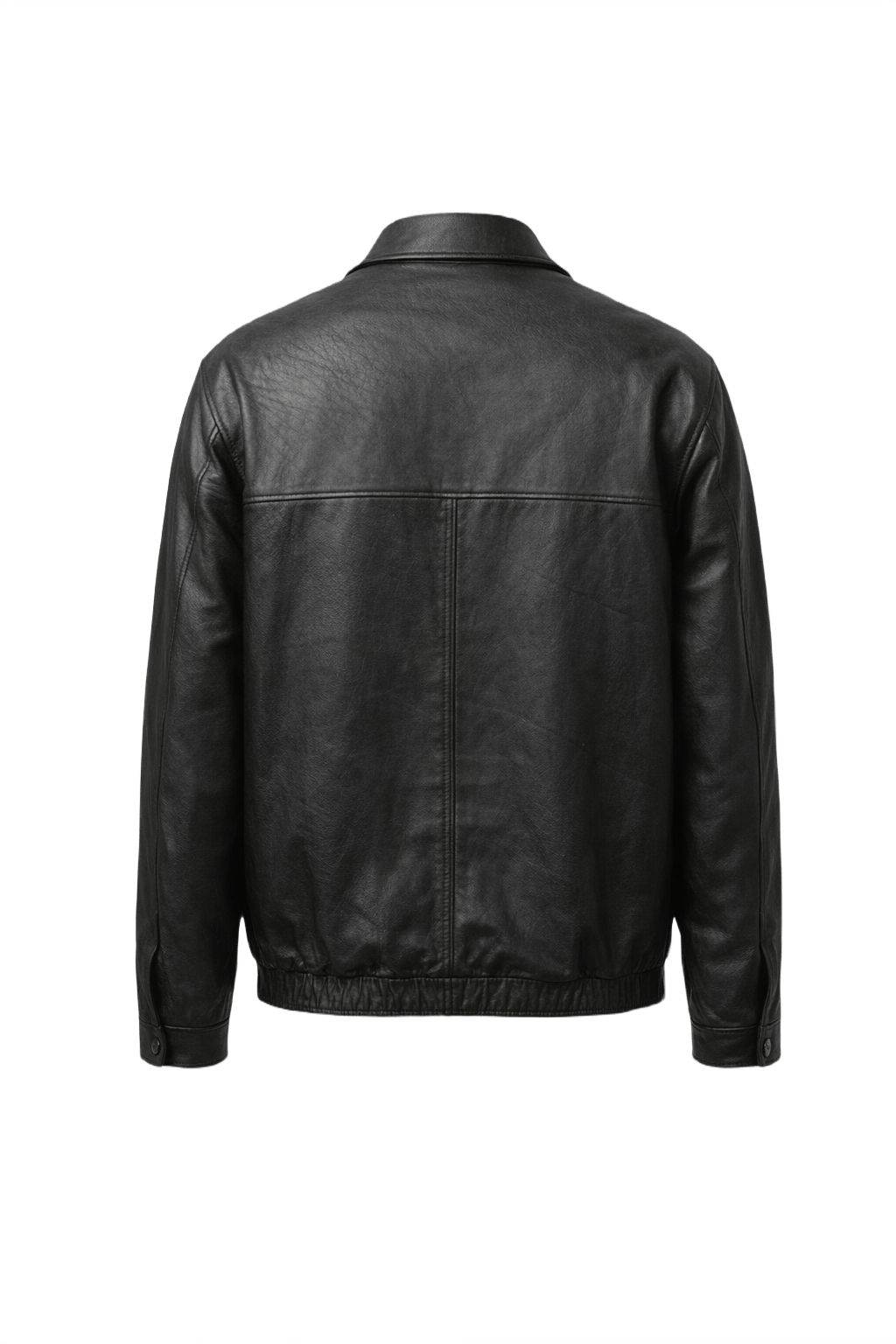 1990s Black Leather Mens Jacket - Back View