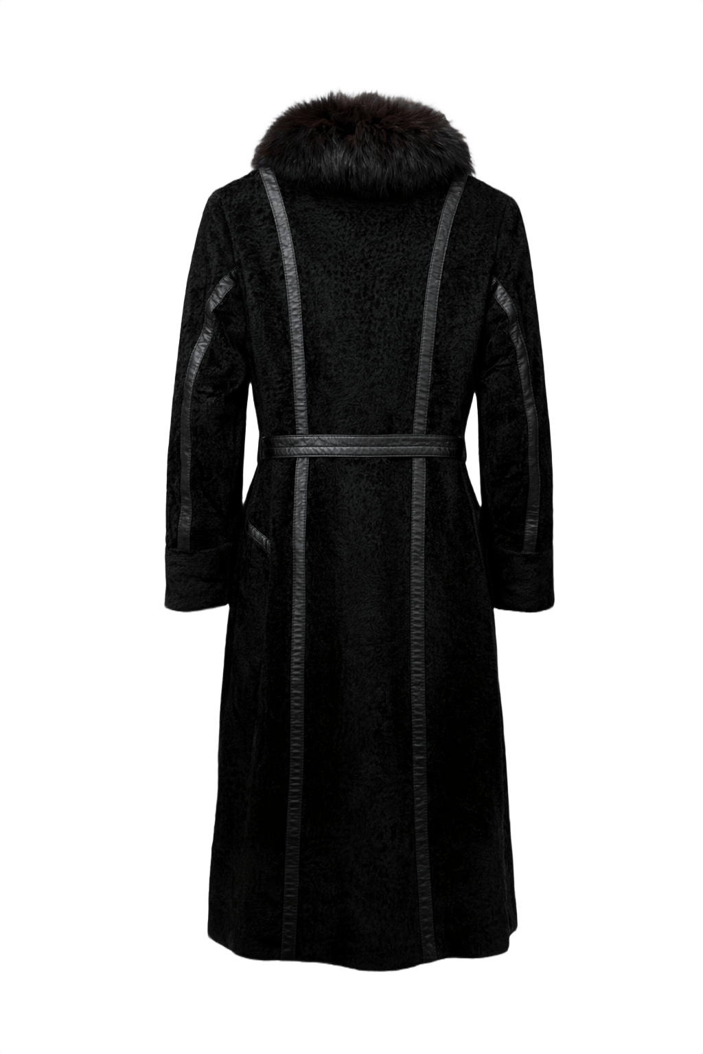 1990s Black Fur Coat - Back View