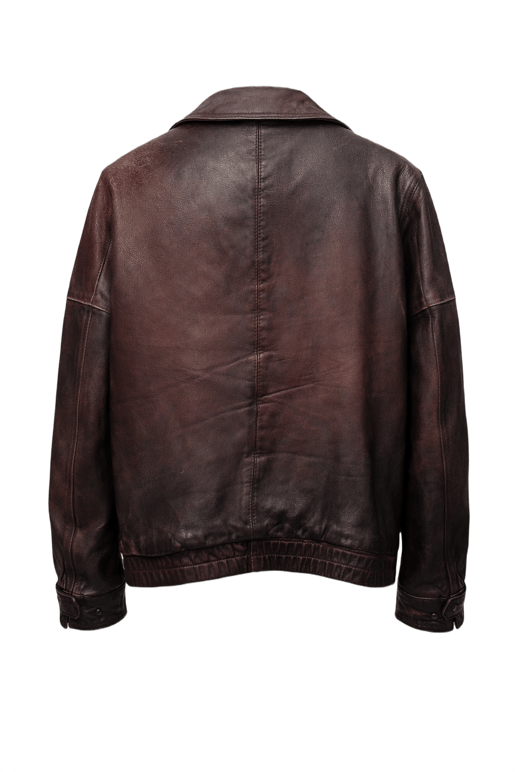 1960s Dark Brown Leather Jacket - Back View