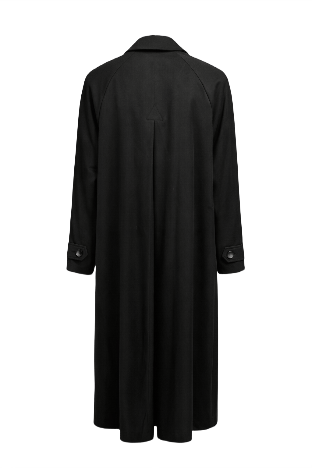 1990s Black Wool Coat - Back View