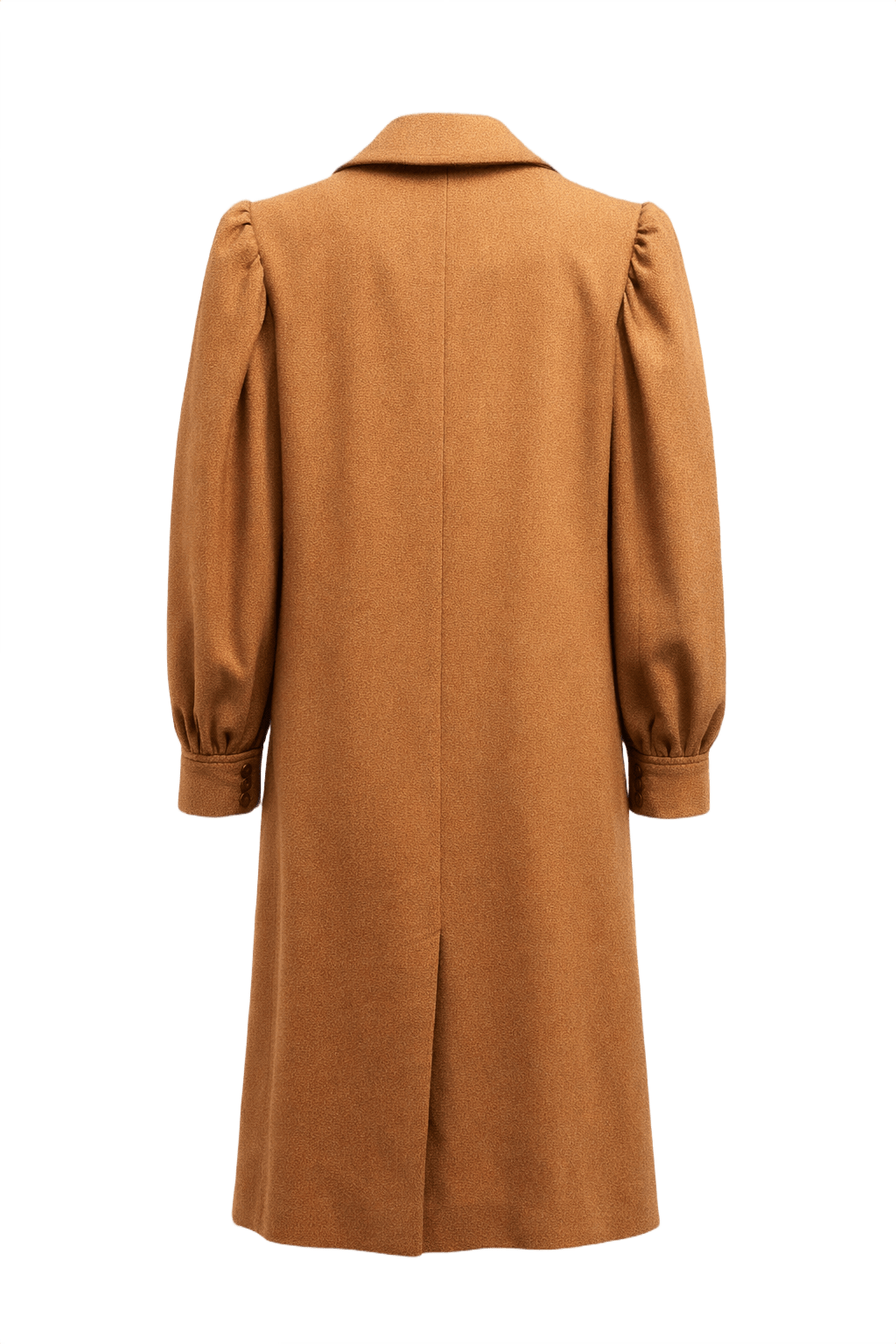 1980s Camel Wool Coat - Back View