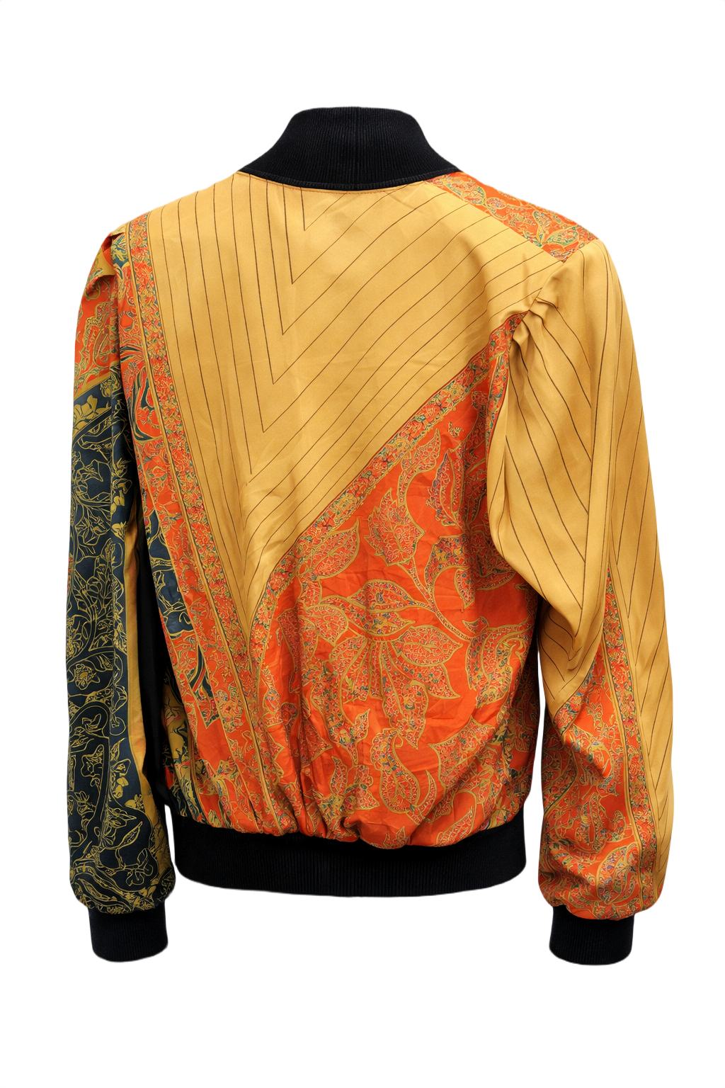 1970s Multicolor Silk Jacket - Back View