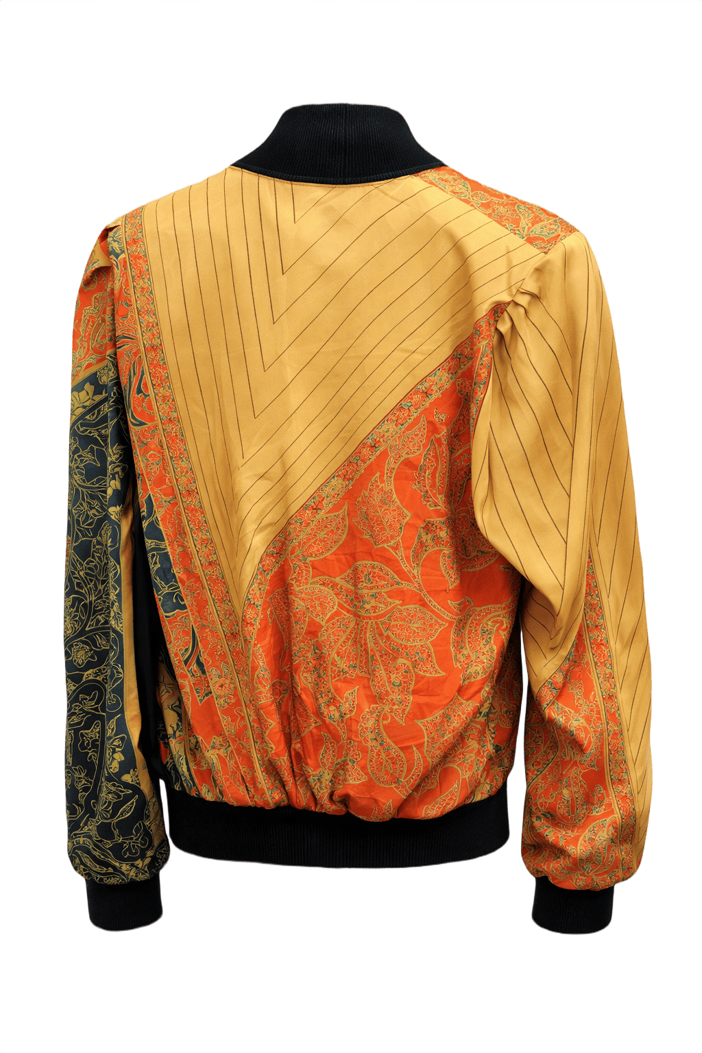 1970s Multicolor Silk Jacket - Back View