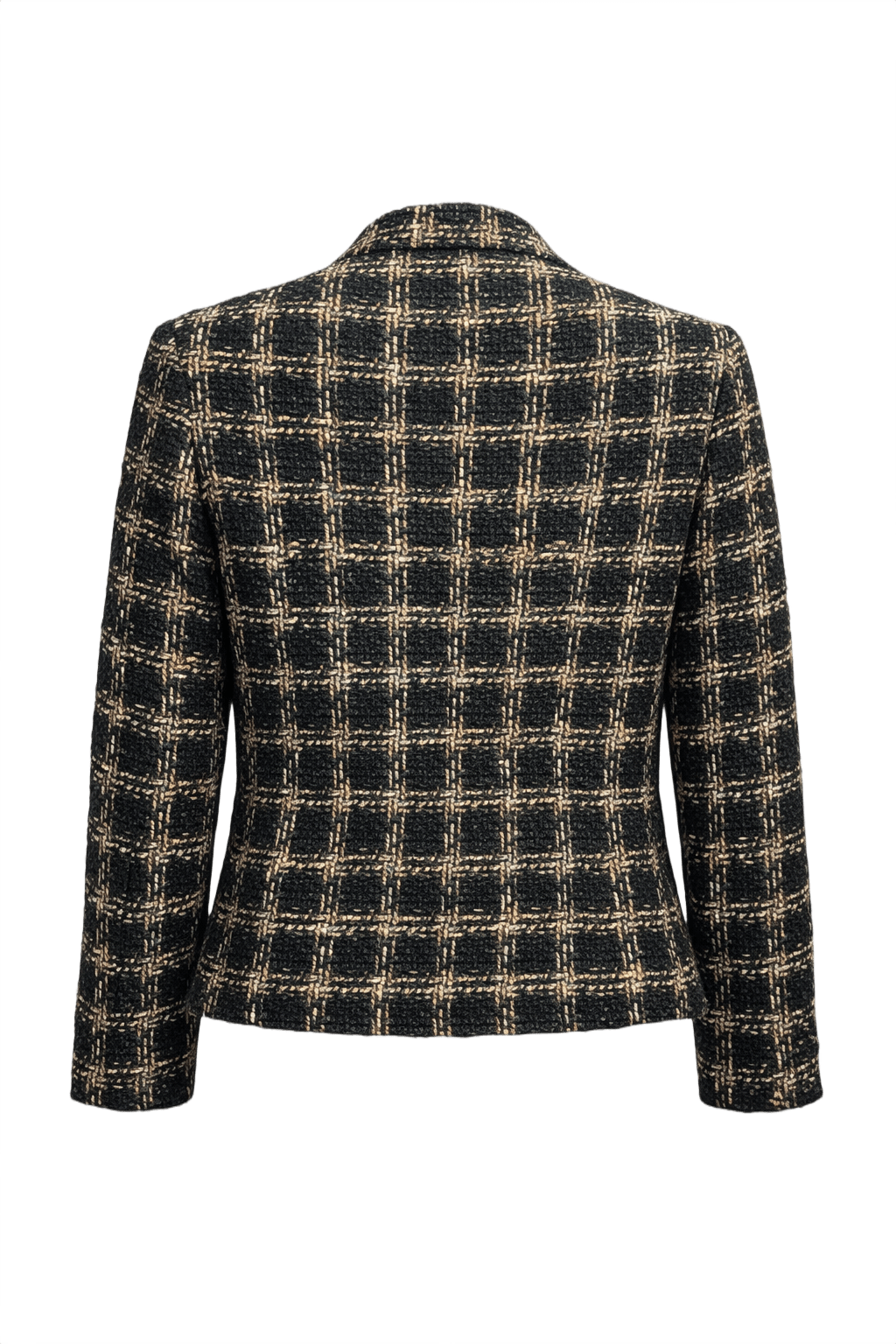 1980s Black Wool Blend Jacket - Back View