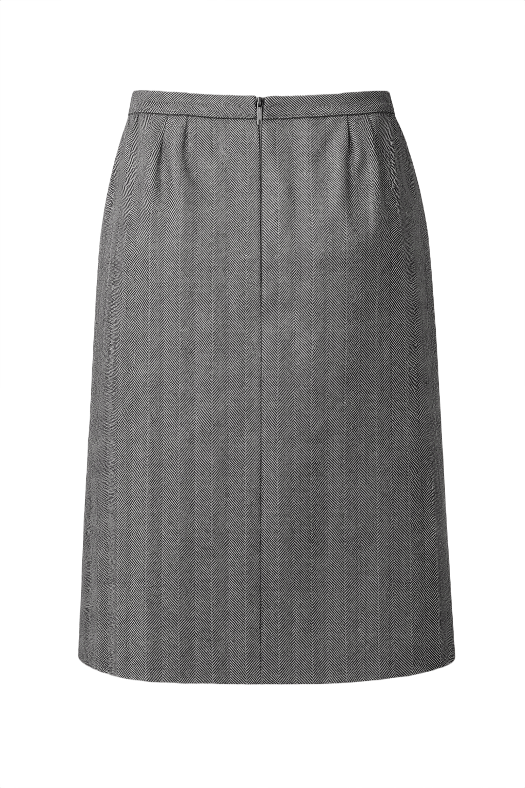 1990s Grey Wool Blend Skirt - Back View