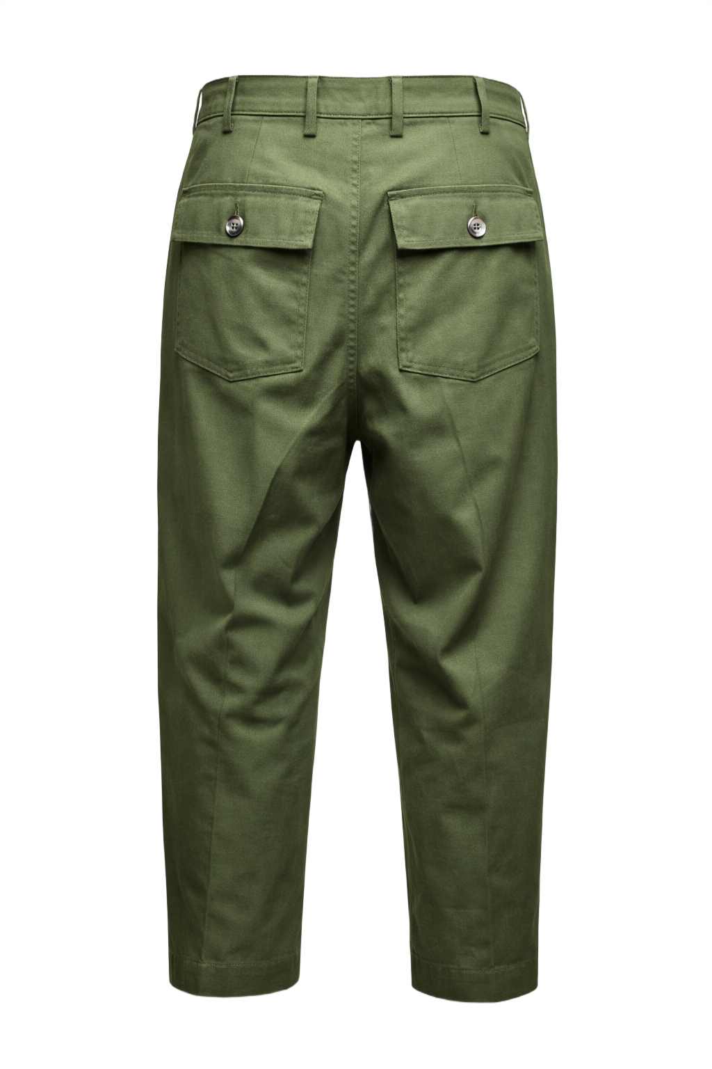 1940s Olive Green Cotton Trousers - Back View