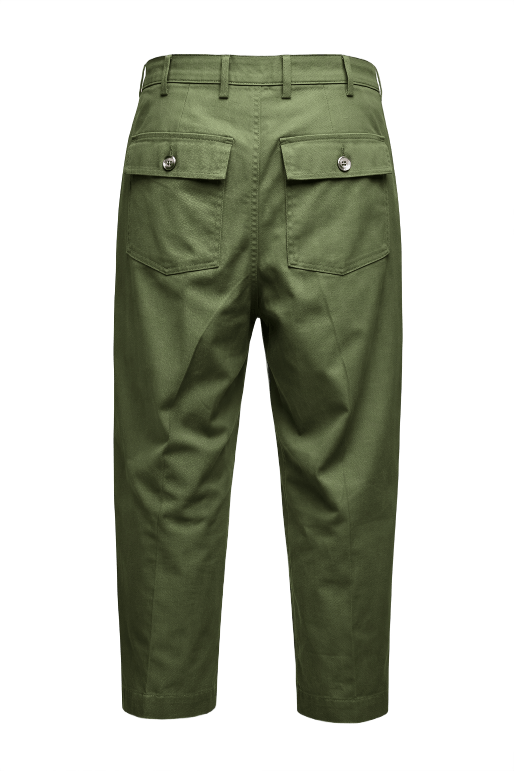 1940s Olive Green Cotton Trousers - Back View