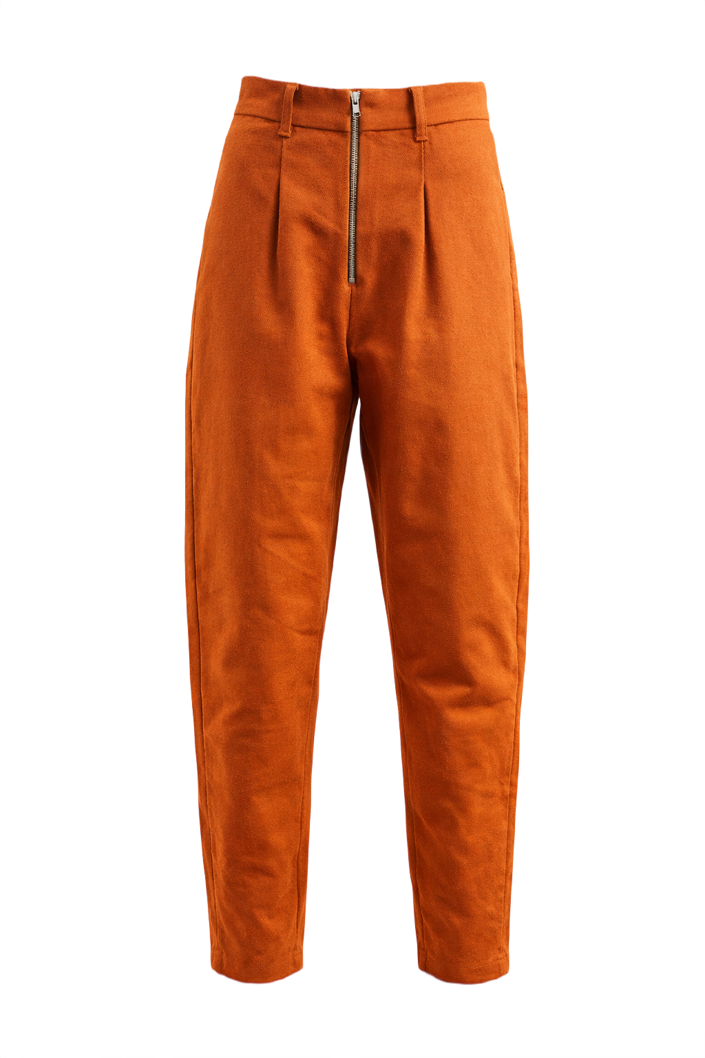 1960s Burnt Orange Wool Blend Pants - Front View