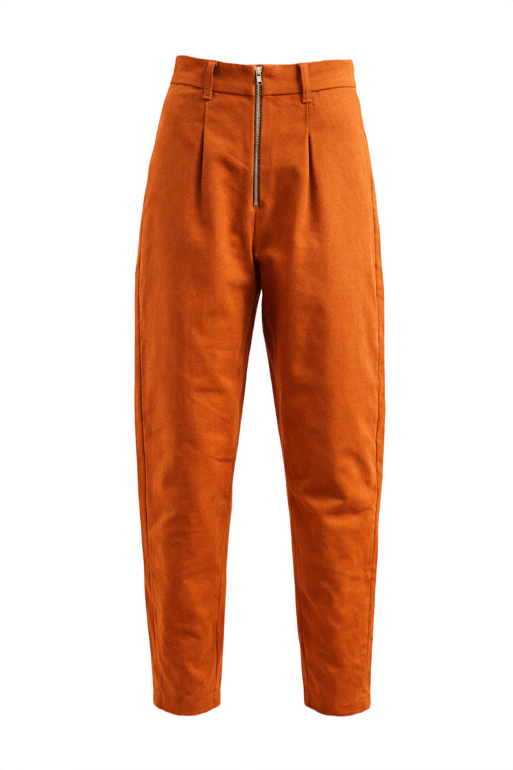 1960s Burnt Orange Wool Blend Pants - Front View