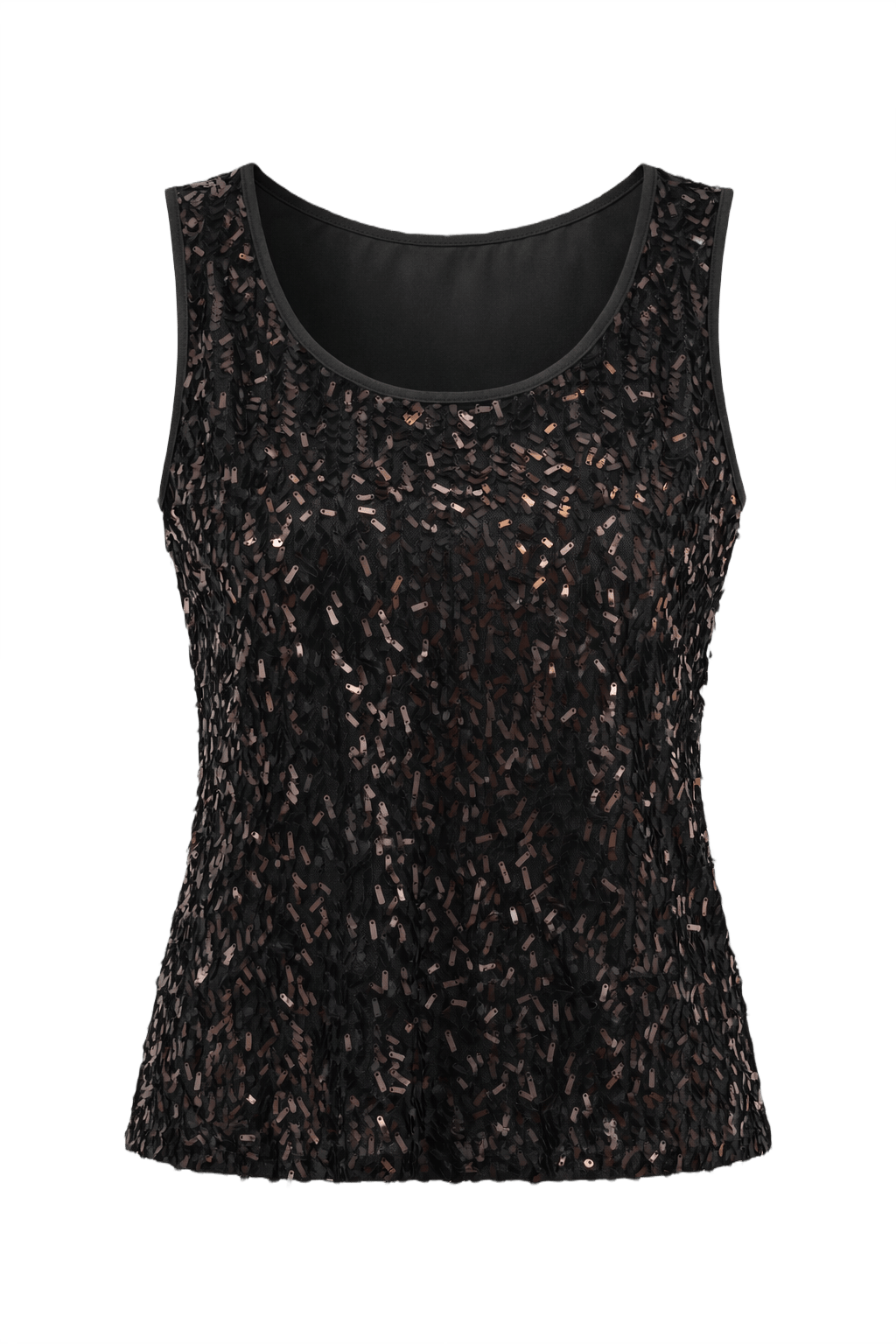 1990s Black Polyester Sleeveless Top - Front View