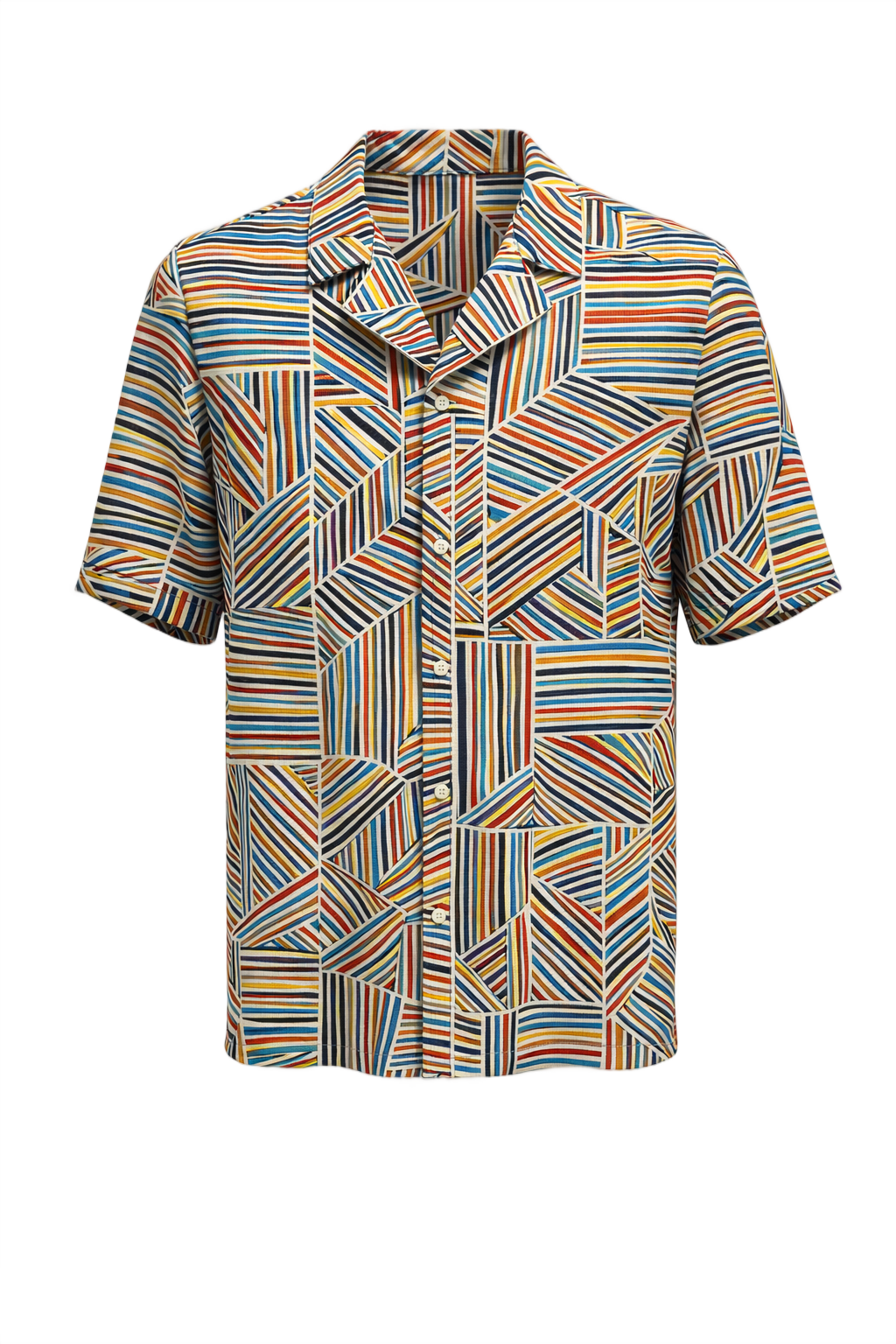 1970s Multi-Color Cotton Shirt - Front View