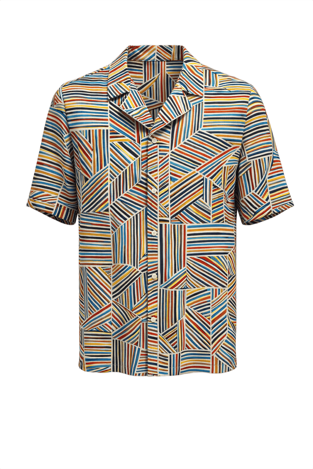 1970s Multi-Color Cotton Shirt - Front View
