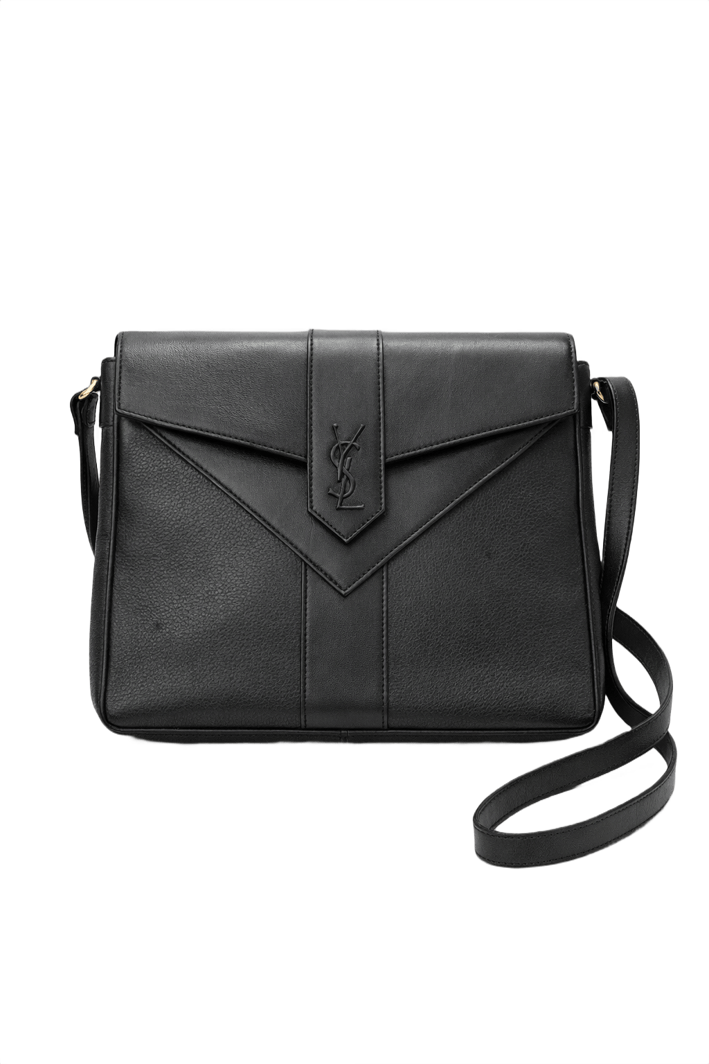 1990s Black Leather Bag - Front View