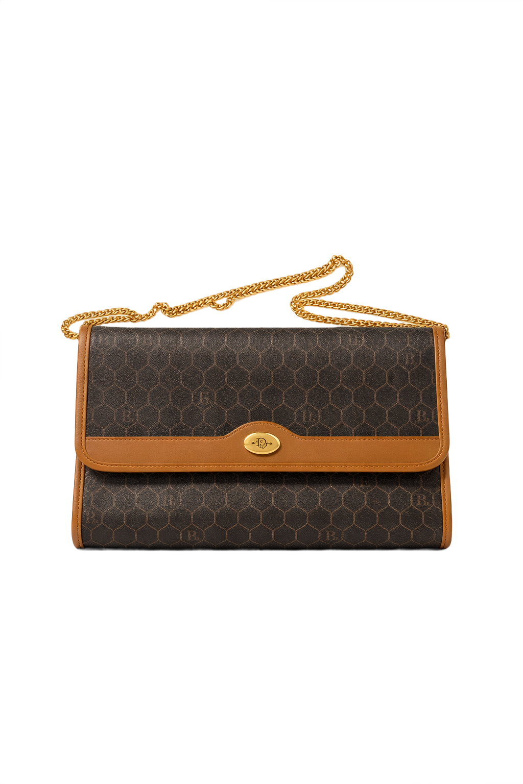 1980s Brown Leather Bag - Front View
