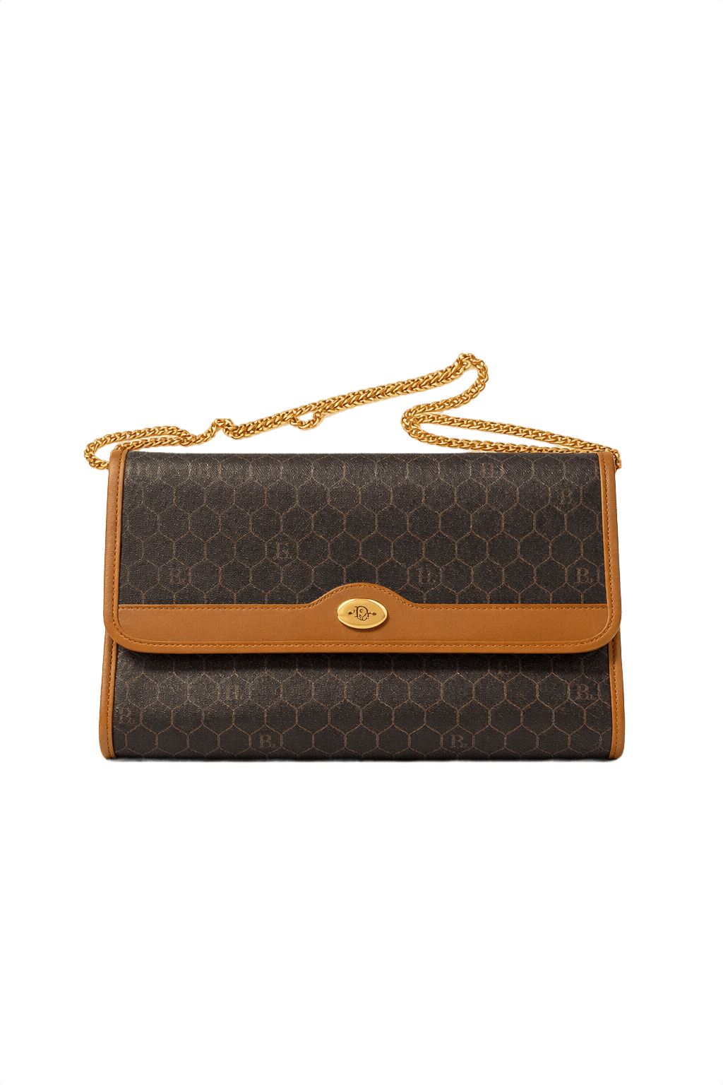 1980s Brown Leather Bag - Front View