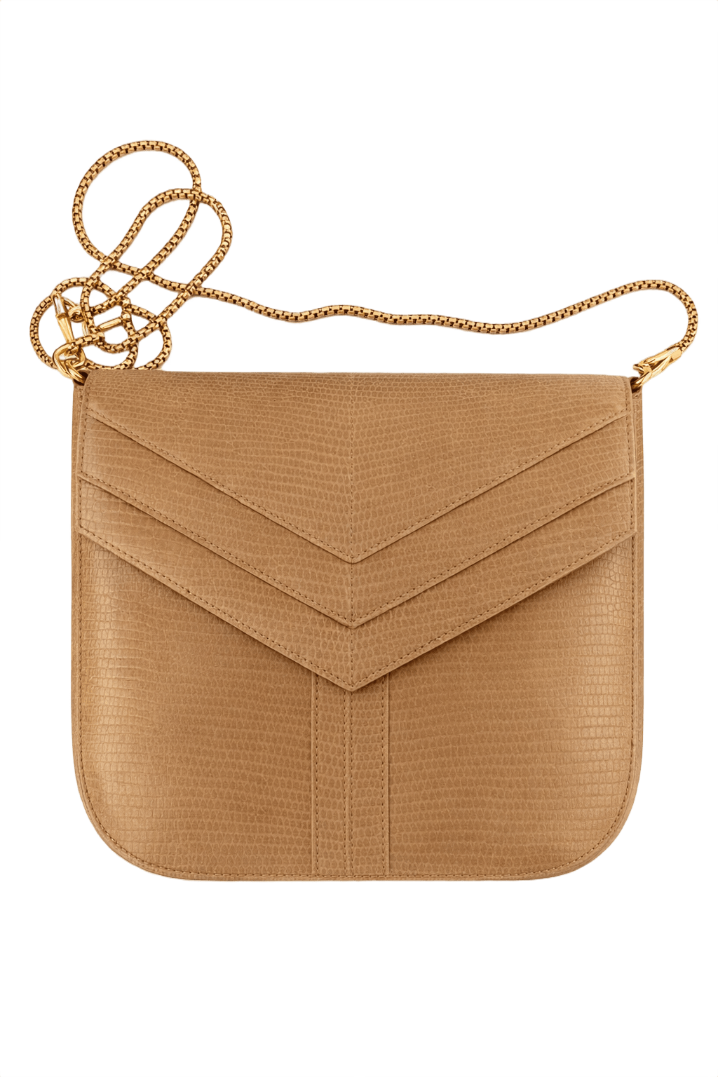 1990s Tan Leather Bag - Front View