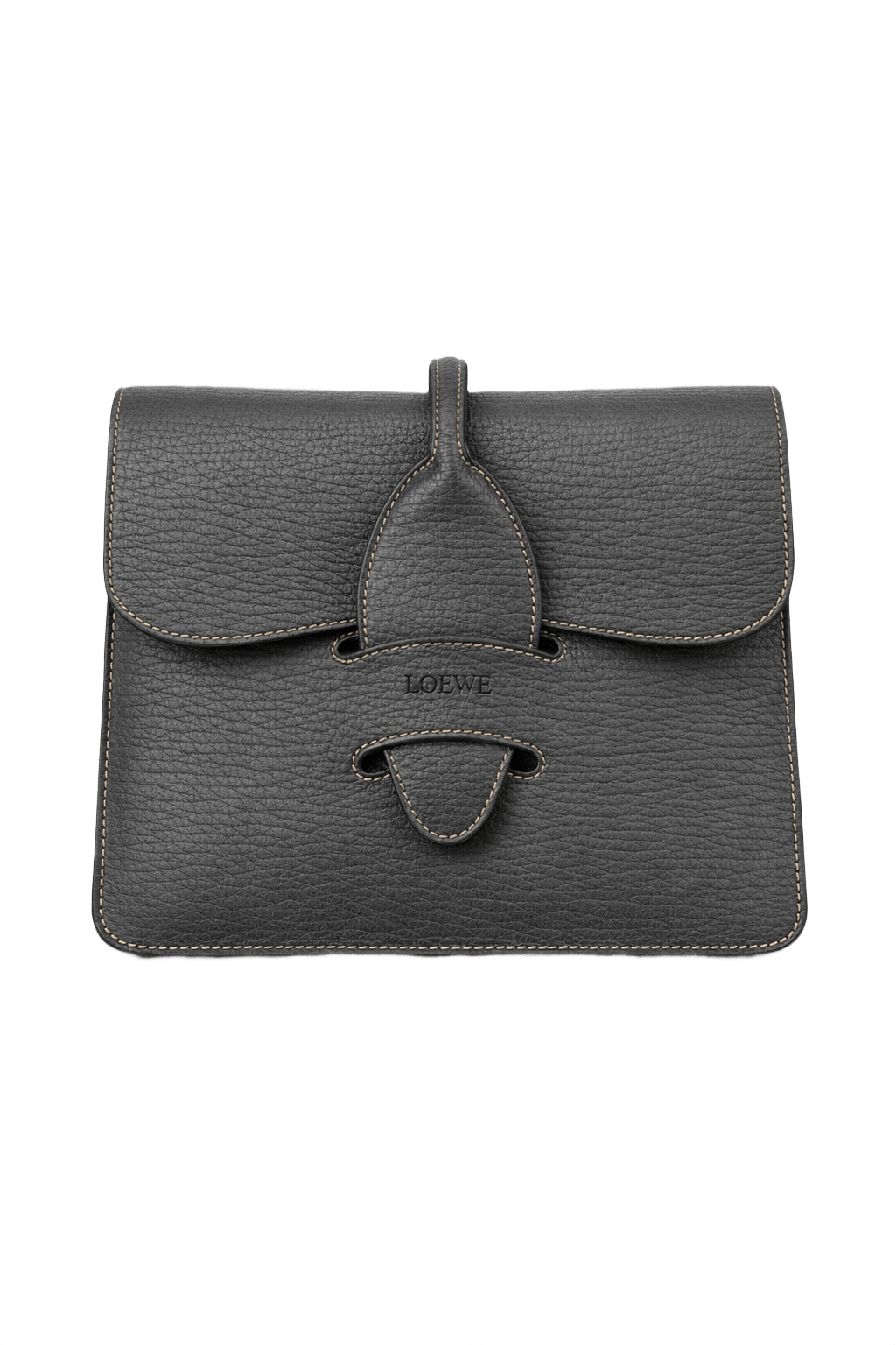 1990s Black Leather Bag - Front View