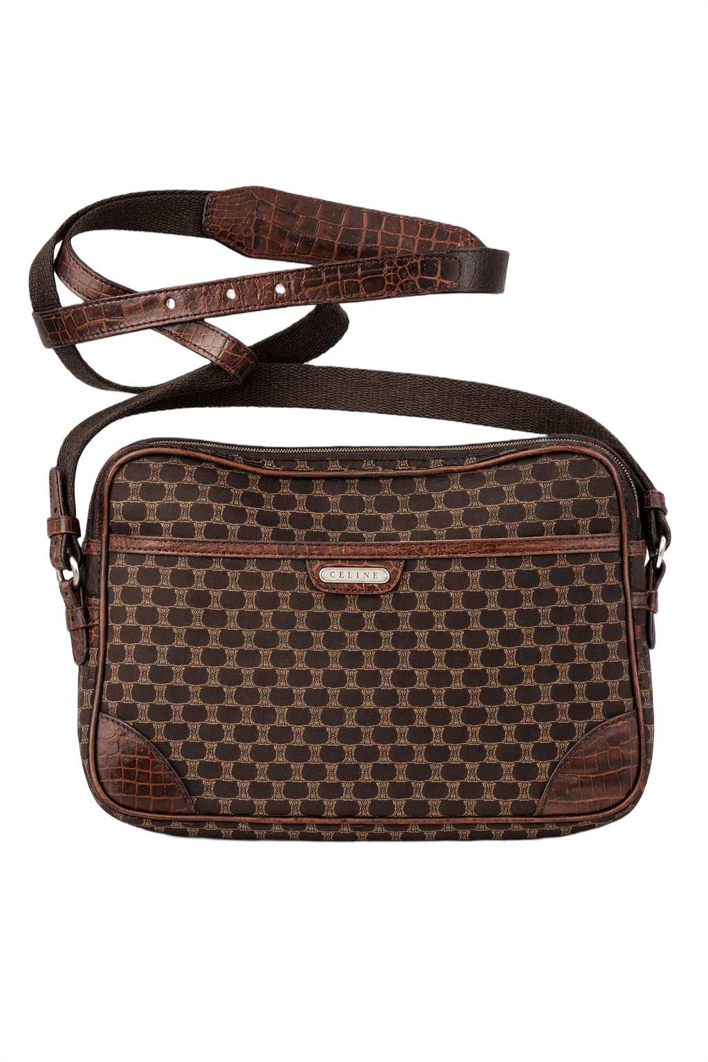 1980s Brown Synthetic Bag - Front View